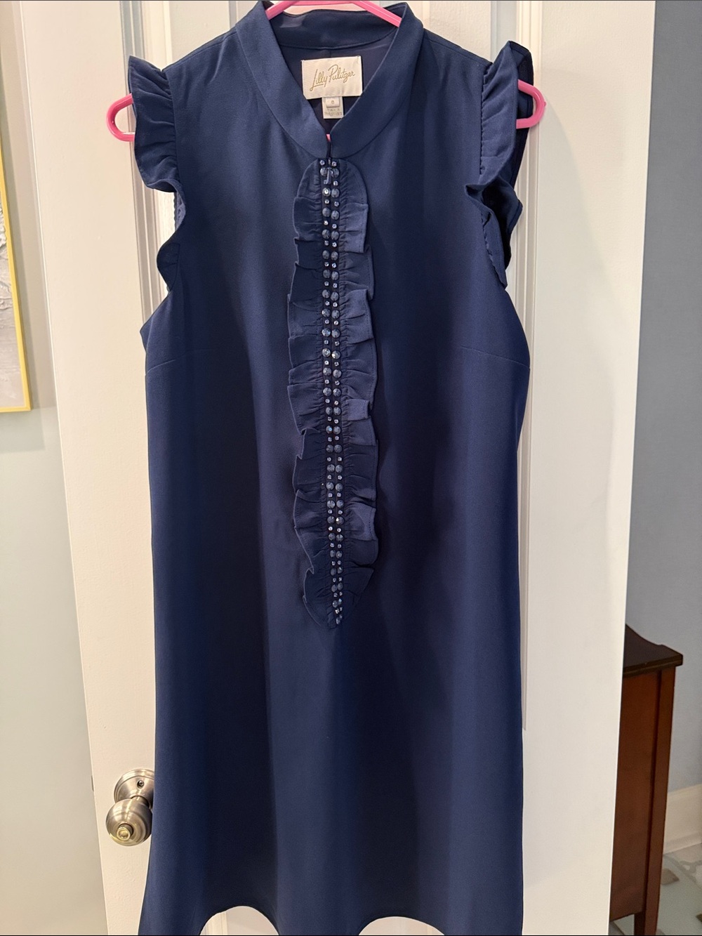 Lilly Pulitzer Navy Ruffle Front Dress